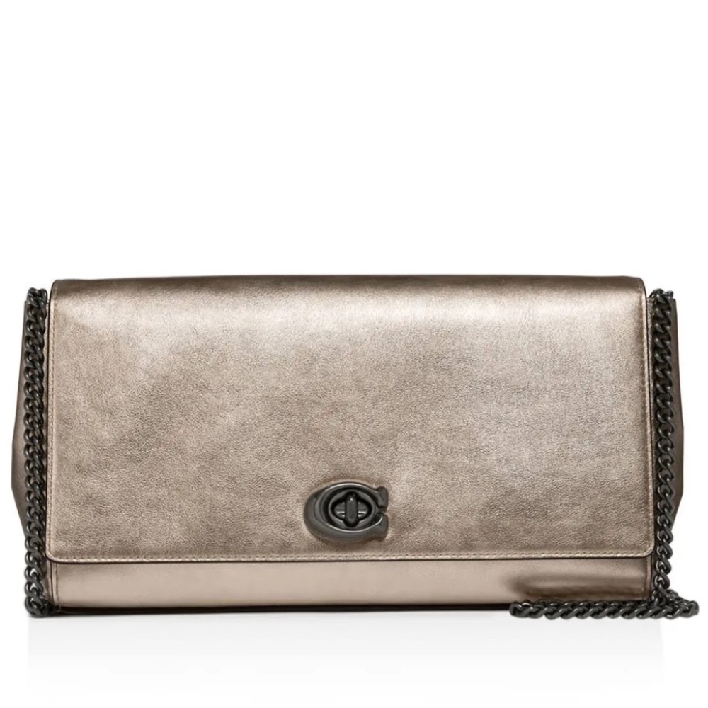 Coach Metallic Turnlock Alexa Convertible Clutch, LIKE NEW